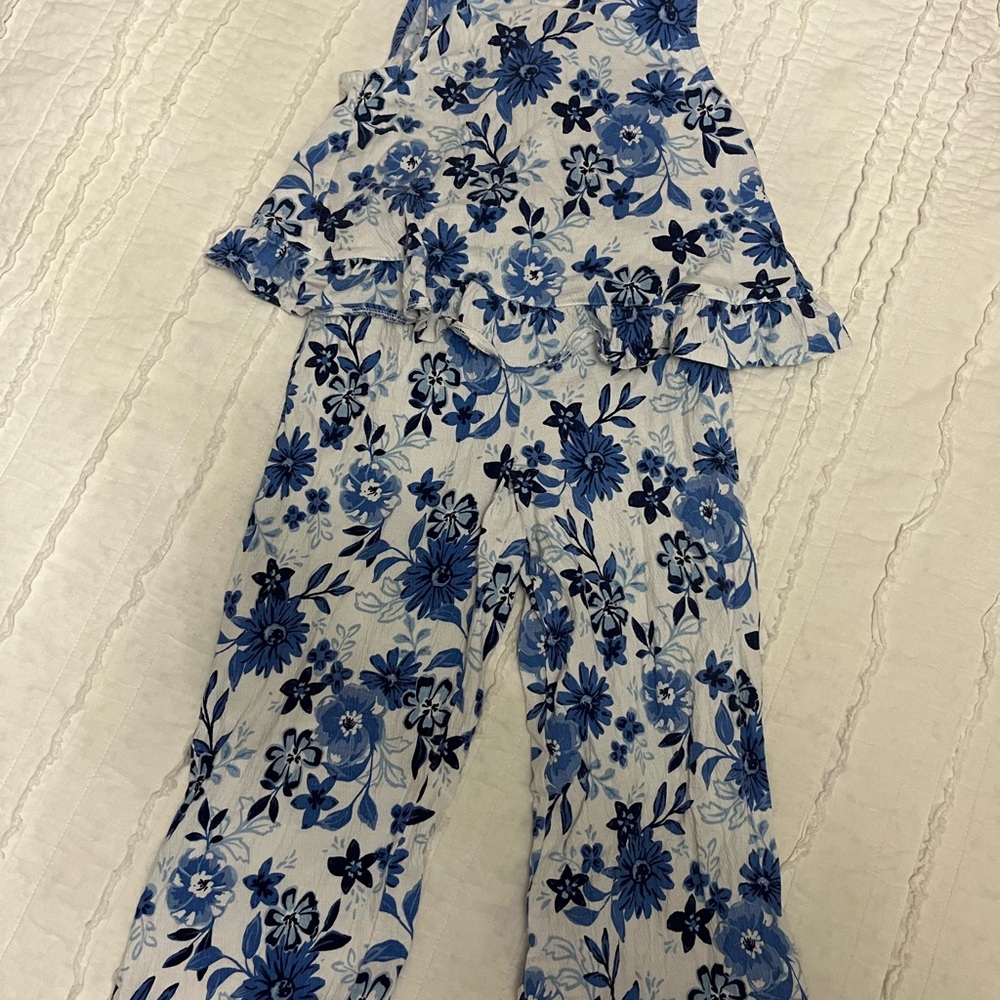 Sigrid Olsen Blue Floral Jumpsuit